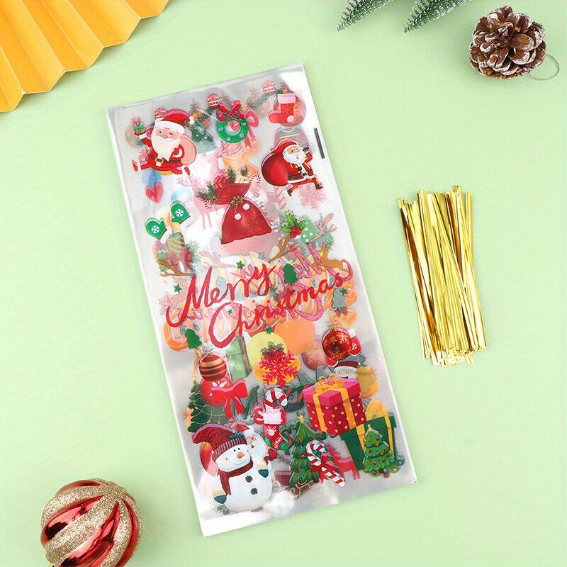 50pcs Nueva Bolsa Dulces Navidad Bolsa Regalo Fiesta Navidad - Temu