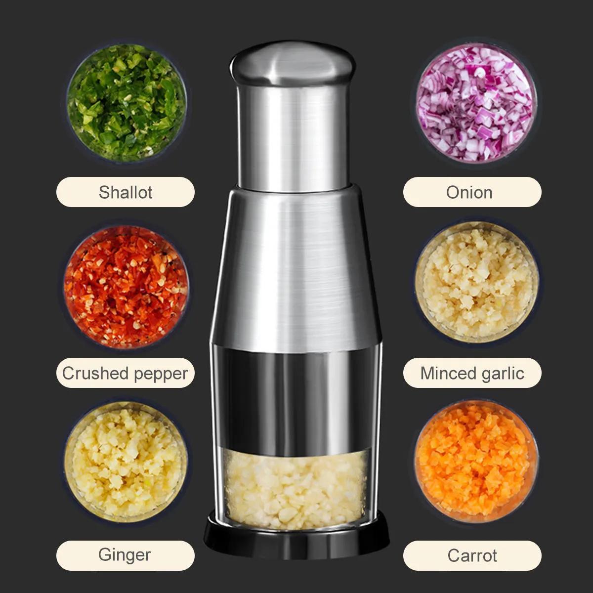 Hand pullGarlic Mincer，Garlic Chopper Mini Food Processor Small Food  Chopper Multifunction Garlic Press for Seasoning & Spice, Professional  Garlic