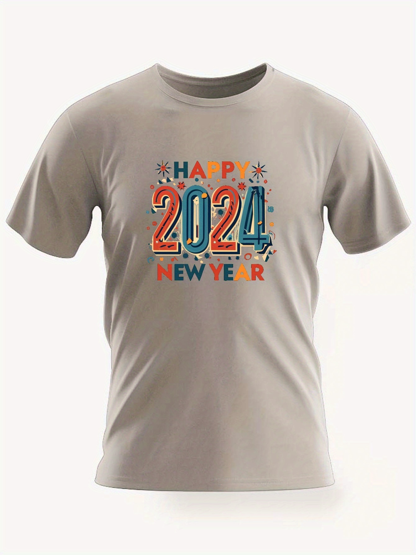 T shirt Stampa Felice Anno Nuovo Fireworks 2024 Magliette - Temu Italy