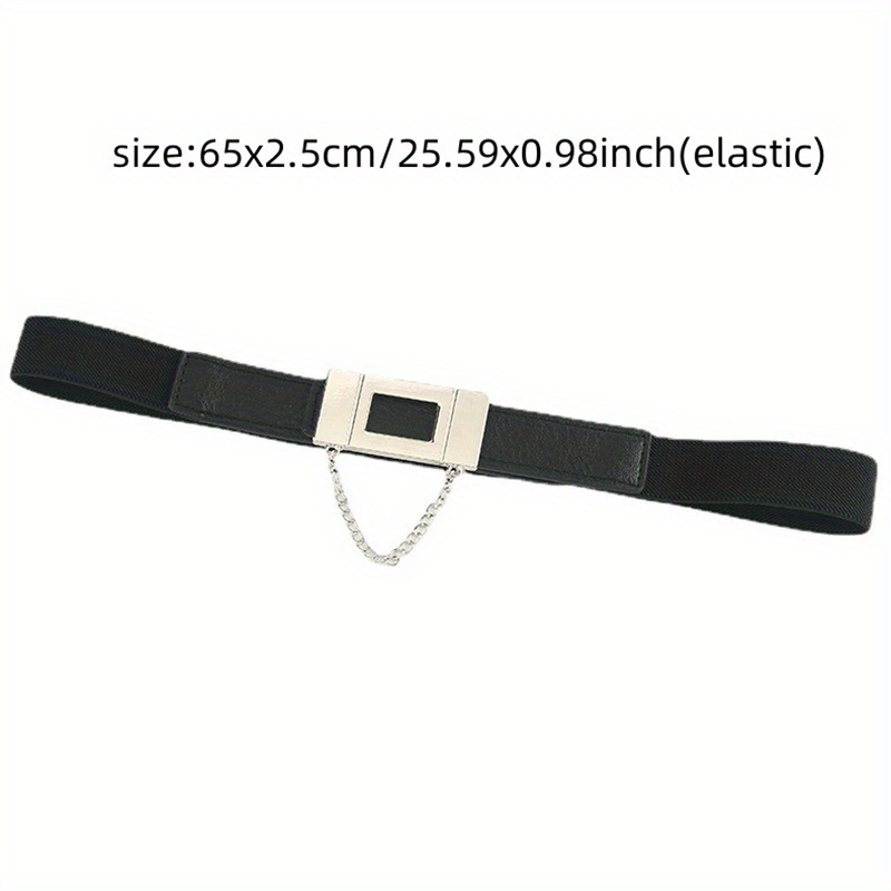 Fashion Rhinestone Buckle Elastic Band Waist Wide Elastic Buckle Belts for Woman,Temu