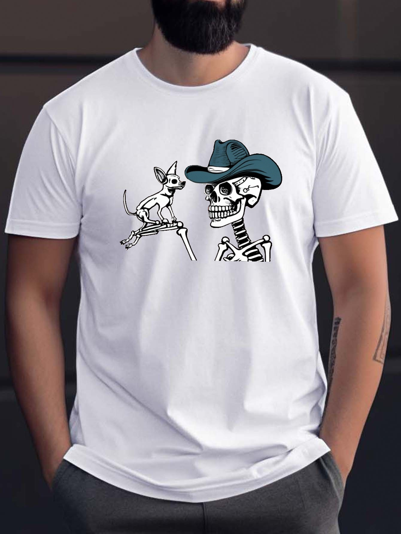 Camiseta Algodón Estampados Hombres Manga Corta Cuello - Temu Chile