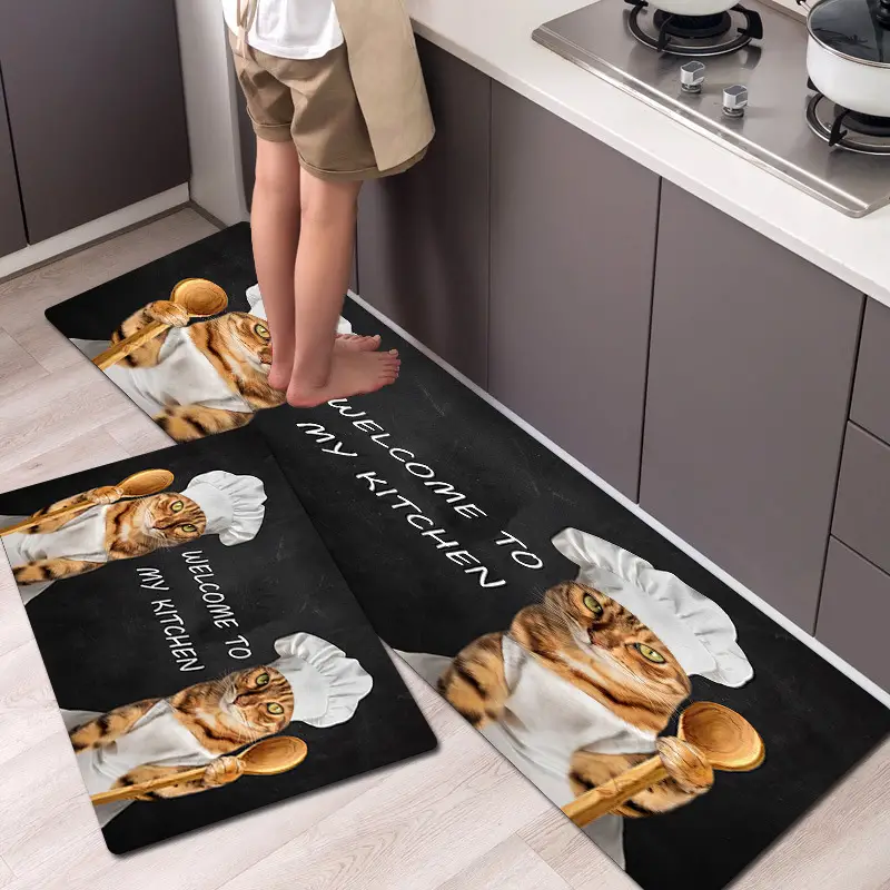 Chef Kitchen Rugs and Mats Non Skid Washable Absorbent Microfiber