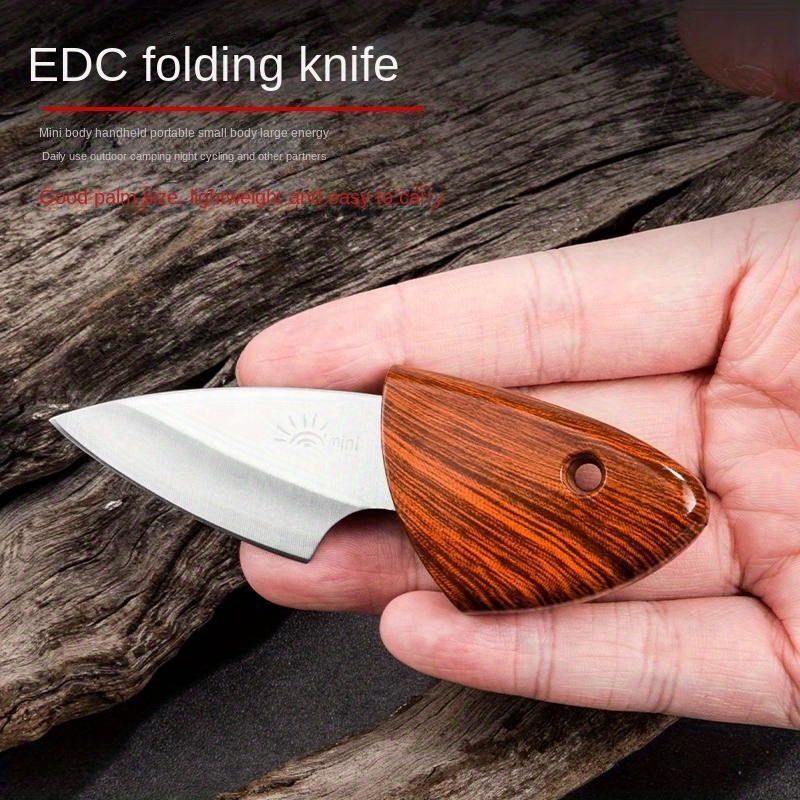 Mini Stainless Steel Pocket Knife Portable Wooden Fish Knife - Temu