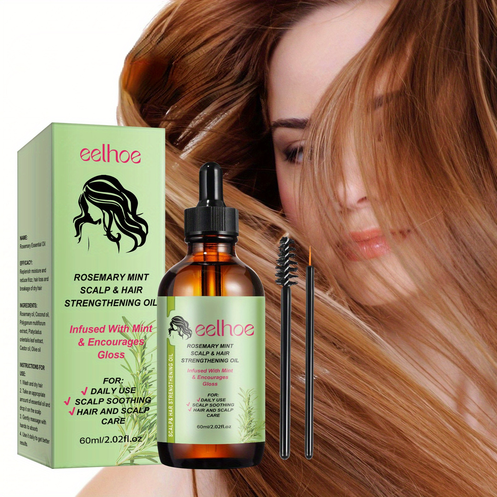 Rosemary Mint Scalp And Hair Strengthening Oil Hair Care - Temu