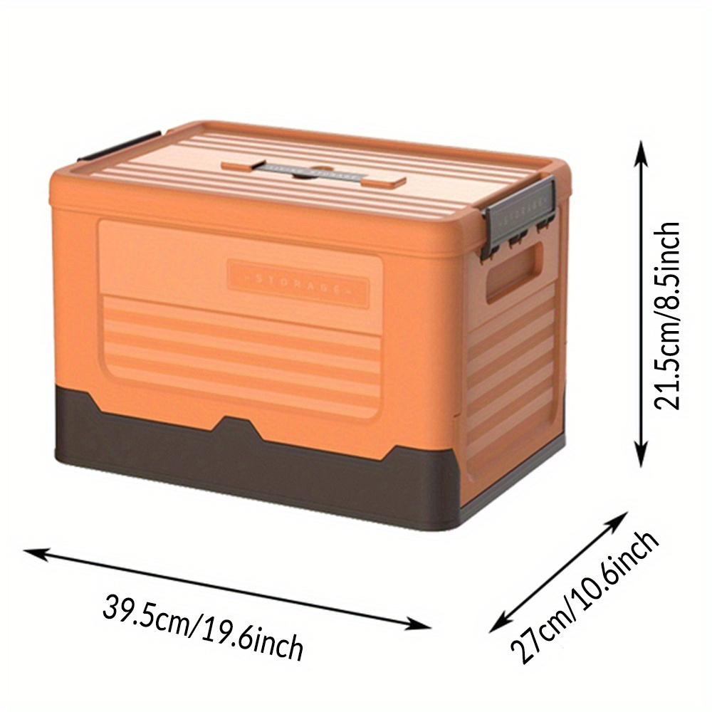 Plastic Foldable Storage Box With Lids Handle Stackable - Temu