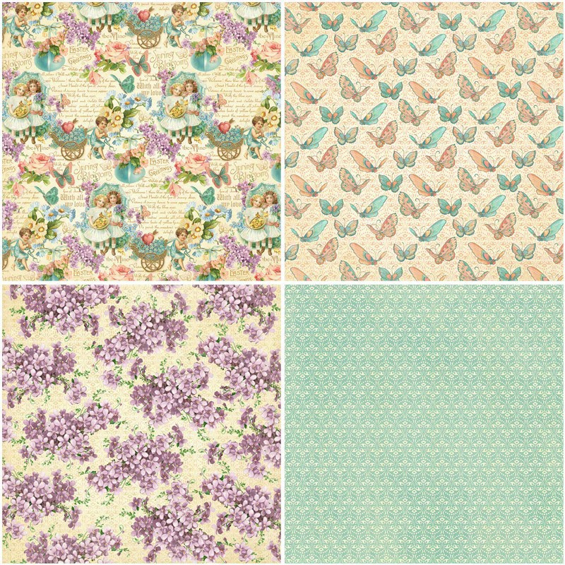 12pcs Retro Flower Cluster Paper Journal Decoration DIY Tools Student Stationery