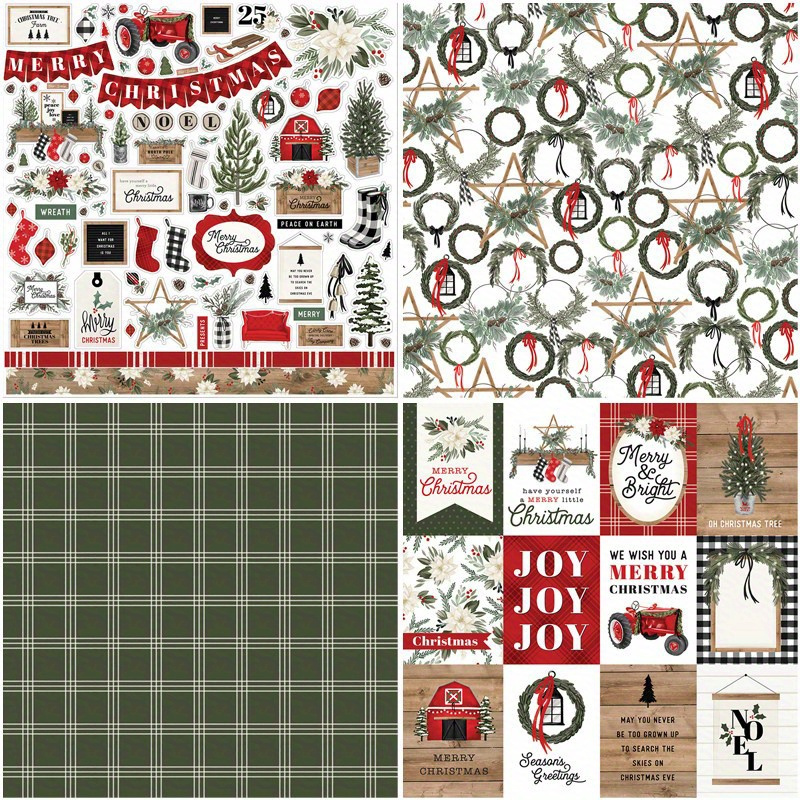 Large Size Farmhouse Christmas Material Paper Retro Journal - Temu