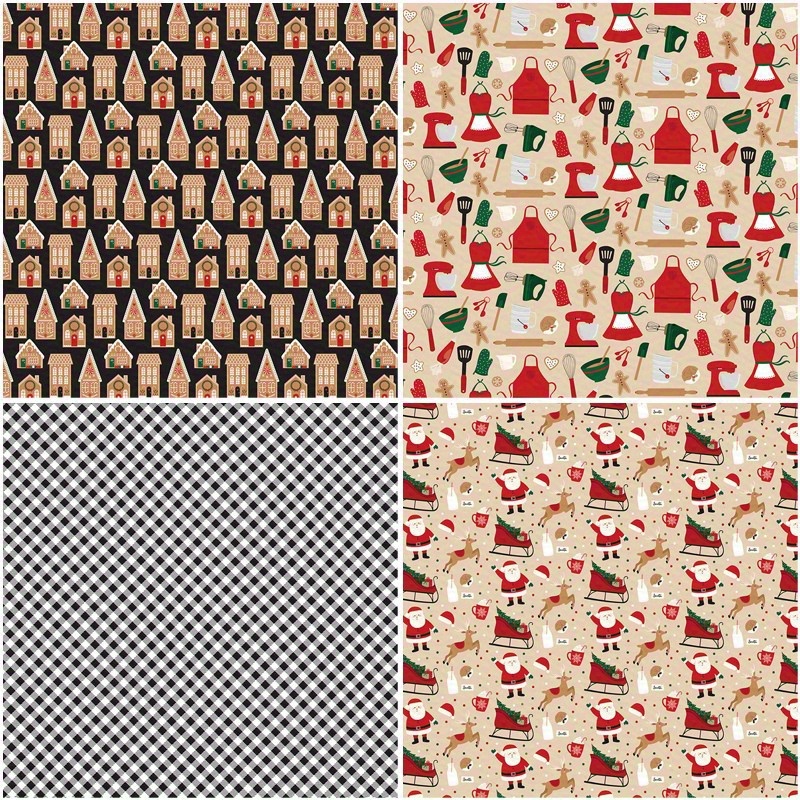 12pcs Large Size Christmas Bakery Paper Retro Journal - DIY Gift for Adults