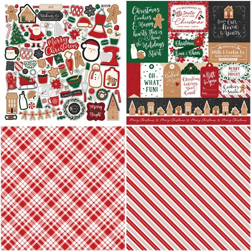 12pcs Large Size Christmas Bakery Paper Retro Journal - DIY Gift for Adults