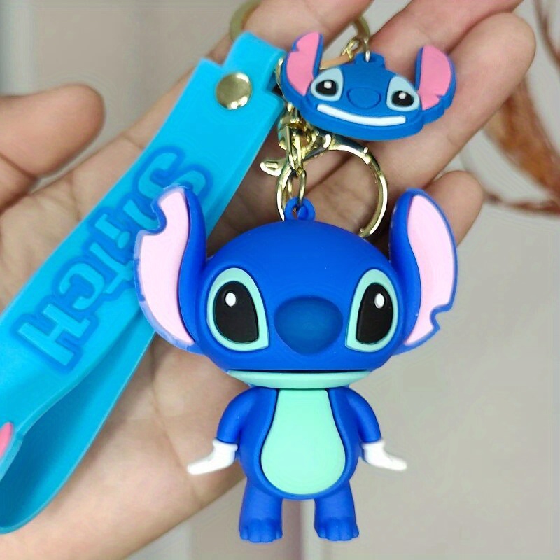 Disney Lilo and Stitch Keychain Kawaii Cartoon Figure Stitch Silicone Pendant Keyring Cute Car Backpack Key Holder Stitch1 | DisneyDreams