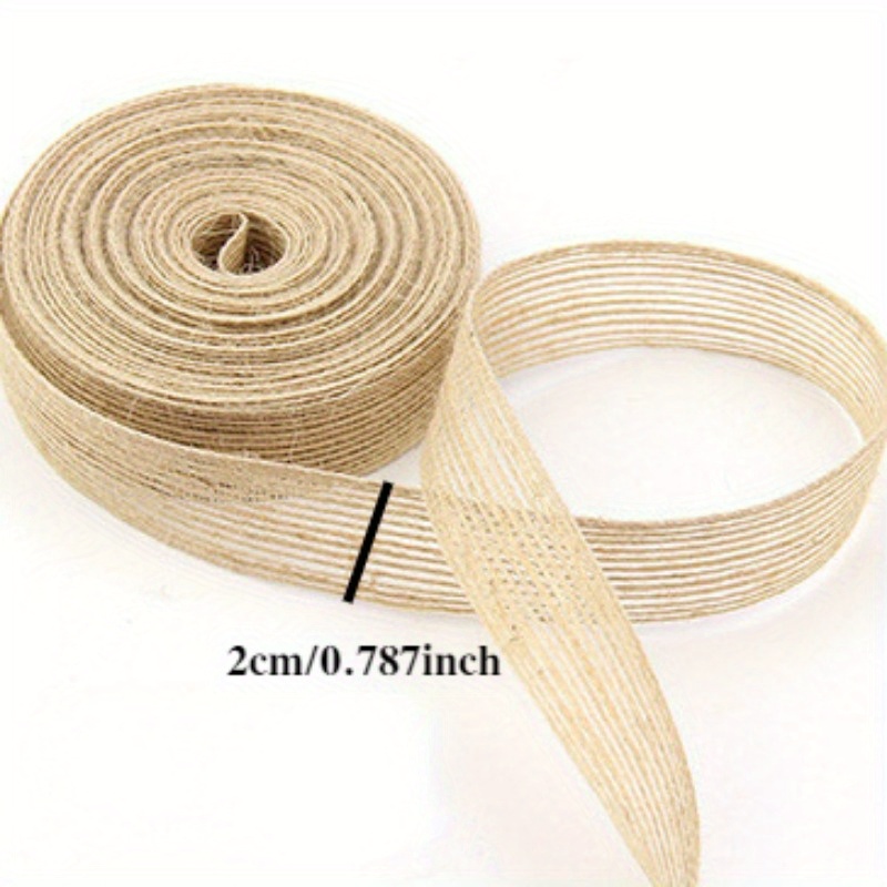 0.39inch Natural Jute Ribbon Bow For Crafts Diy Vintage Jute - Temu
