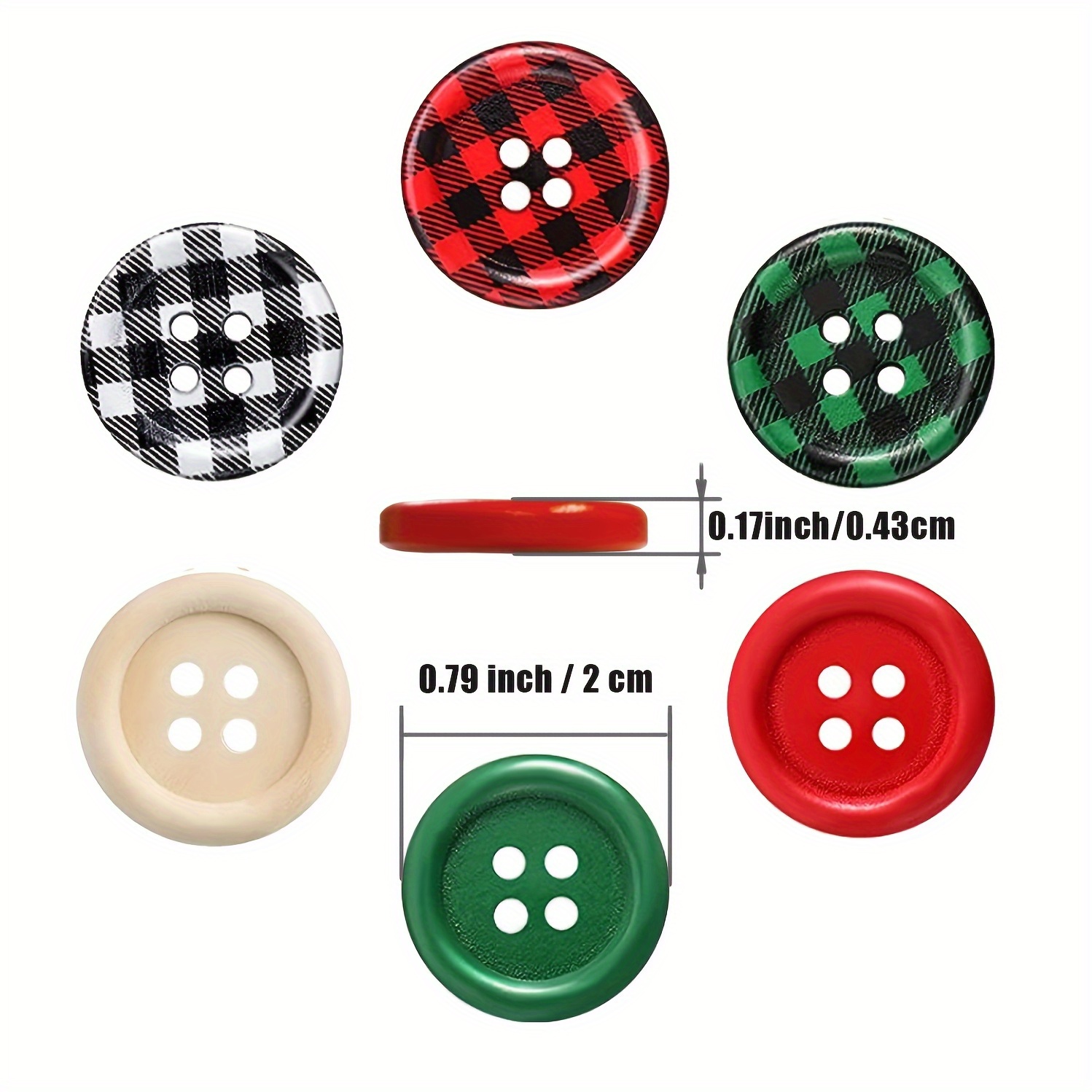 Mix Color Wooden Button 4holes Diy Craft Buttons Diy - Temu