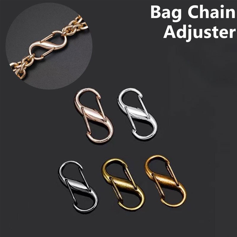 Repair Connect Shorten Leather Bag Handbag Shoulder Chain Strap Pendant Key Ring Snap Clip Trigger Metal S Type Shape Buckle 6pcs (Gold)