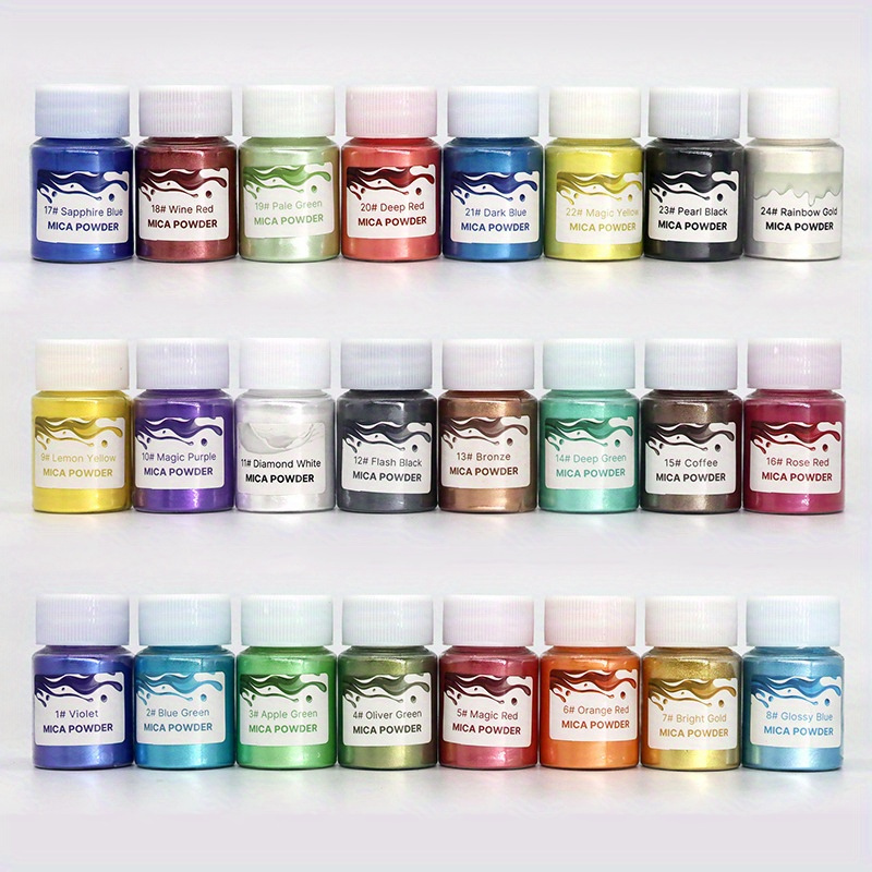 18 Colors Mica Powder Epoxy Resin Color Pigment Dye Set Cosmetic Grade Mica  Powder for Lip Gloss Soap Making Bath Bomb LYD
