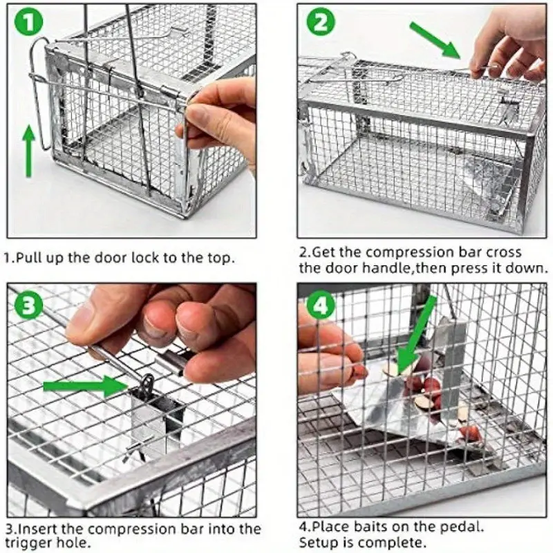 Humane Rat Trap, Chipmunk Rodent Trap That Work For Indoor And Outdoor Small  Animal Squirrels, Small Rabbits And More - Mouse Voles Hamsters Live Cage  Catch And Release - Temu