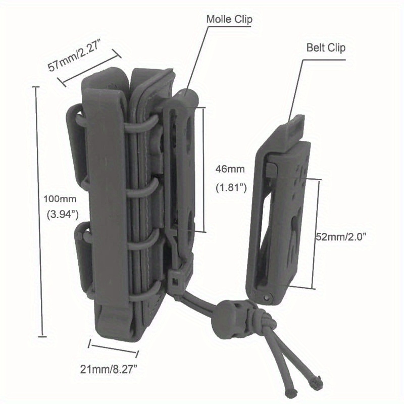 Huenco Tactical Mag Pouch 9MM, 45APS, 5.56MM, 7.62MM Pochettes pour Chargeur de Fusil Porte-Chargeur de Pistolet Airsoft Softshell Molle Mag Carrier Equipement de Chasse