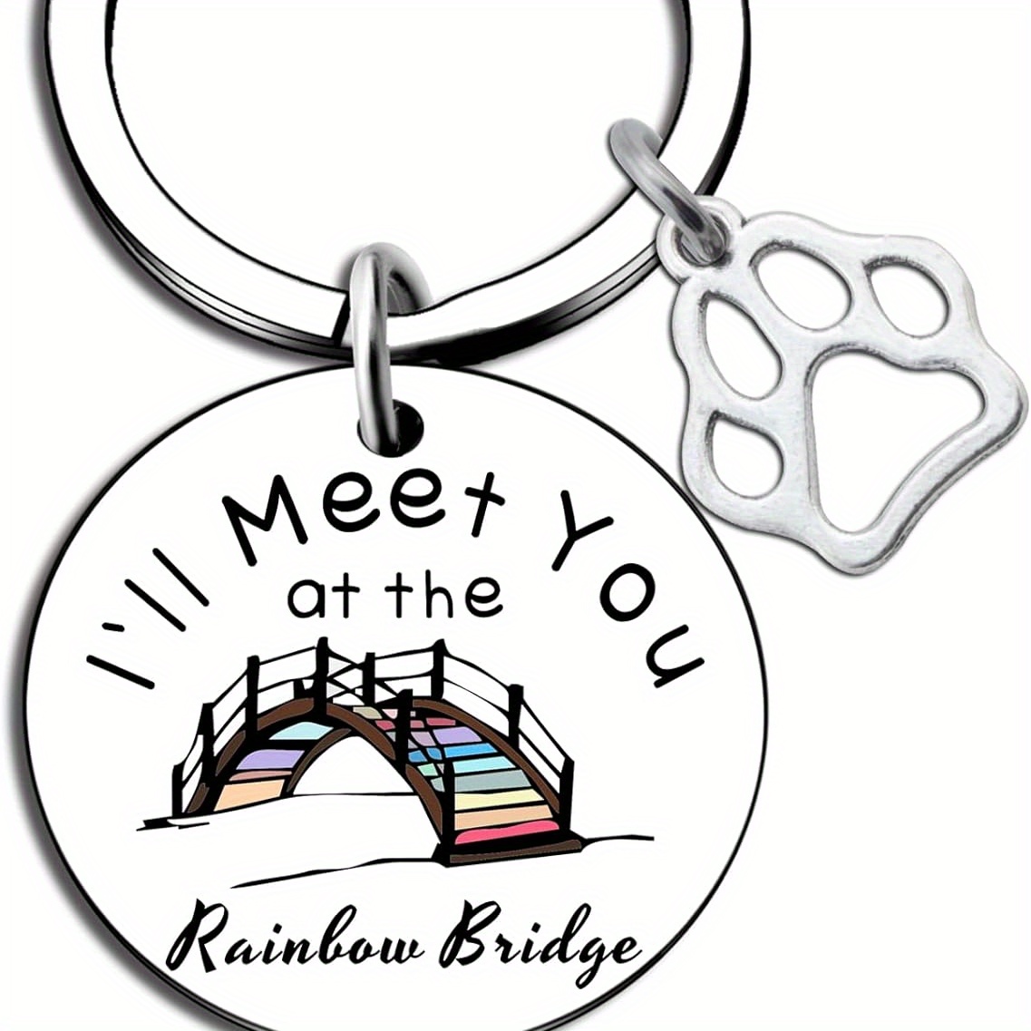Pet Memorial Keychain Pet Sympathy Gift Keychain For Dog Lovers Rainbow Bridge Cat Memorial Gifts Pet Loss Gifts For Pet Owner Dog Loss Sympathy Gift Keyring For Loss Of Print Keychain
