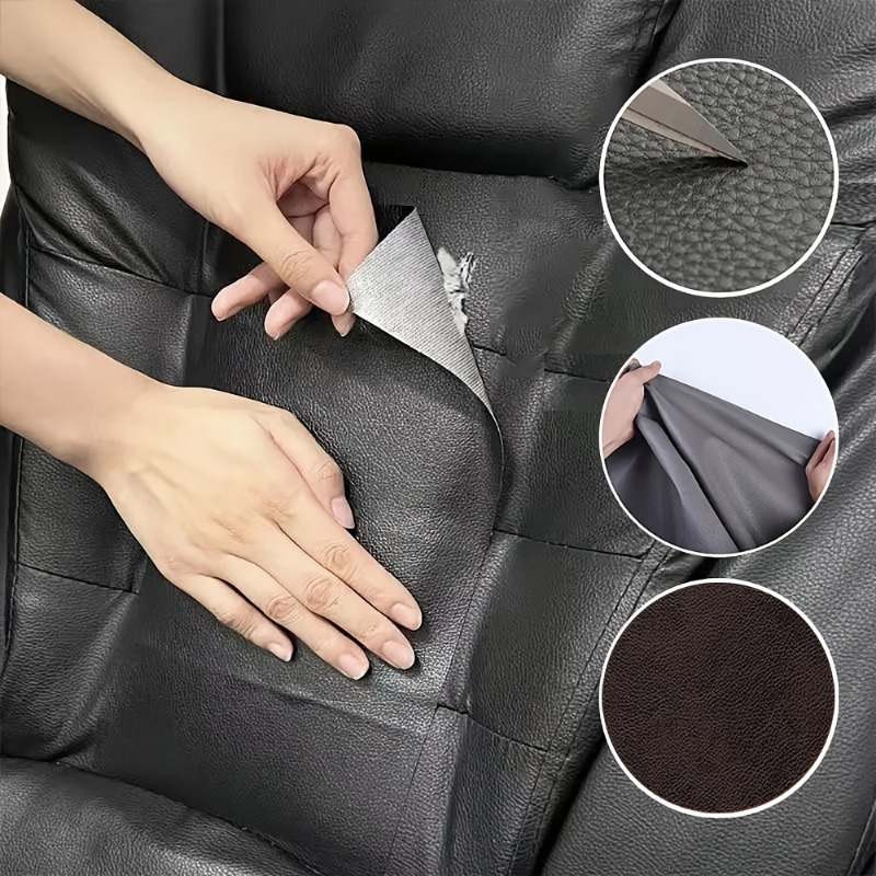 Gray 50X138CM DIY Self Adhesive PU Leather Fix Patch For Car Seat Home Sofa  Repair Subsidies Fabric Stickers PU Leather Patches