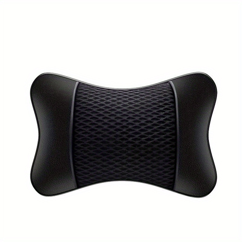 Pu Leather Knitted Car Pillows Headrest Neck Rest Cushion Support Seat Accessories Auto Black Safety Pillow Decor