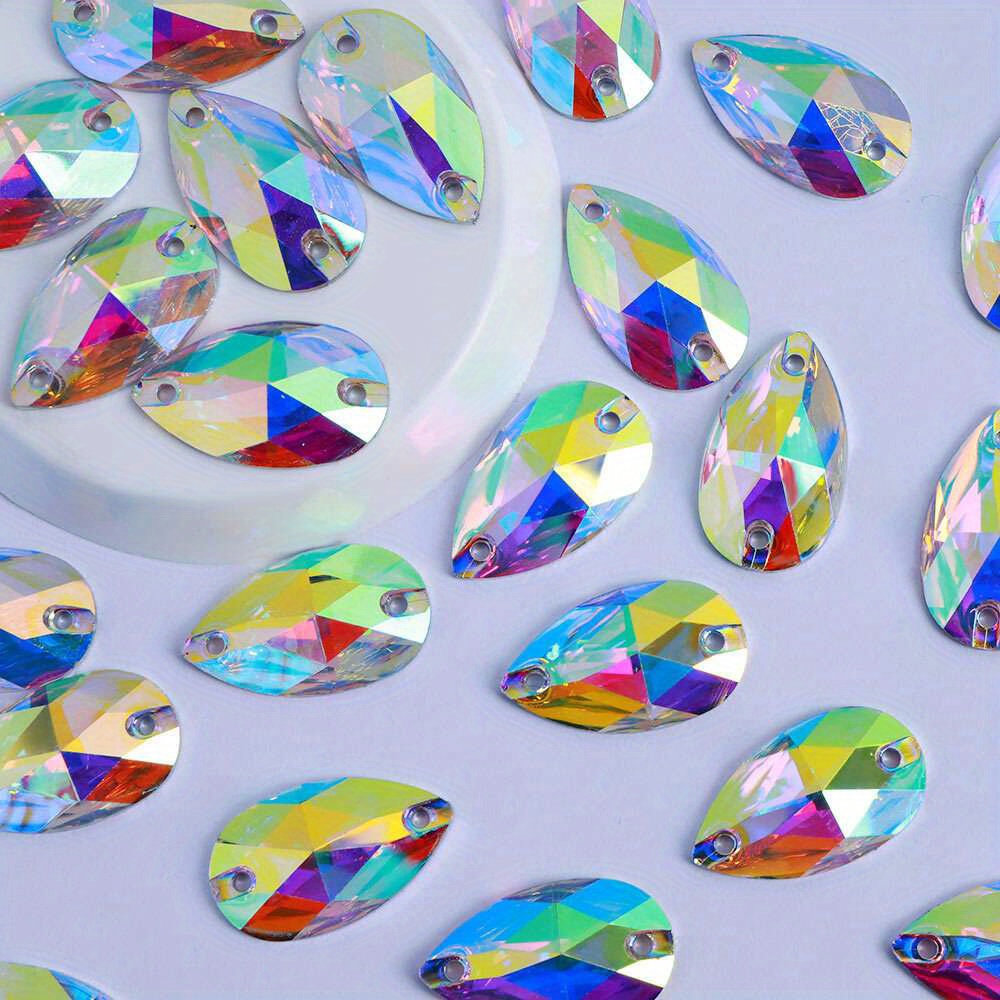 SS20 AB Clear Glass Rhinestones | 5mm Flatback Gemstones | 12 Faceted Cut  Round Rhinestones (Around 80 pcs)
