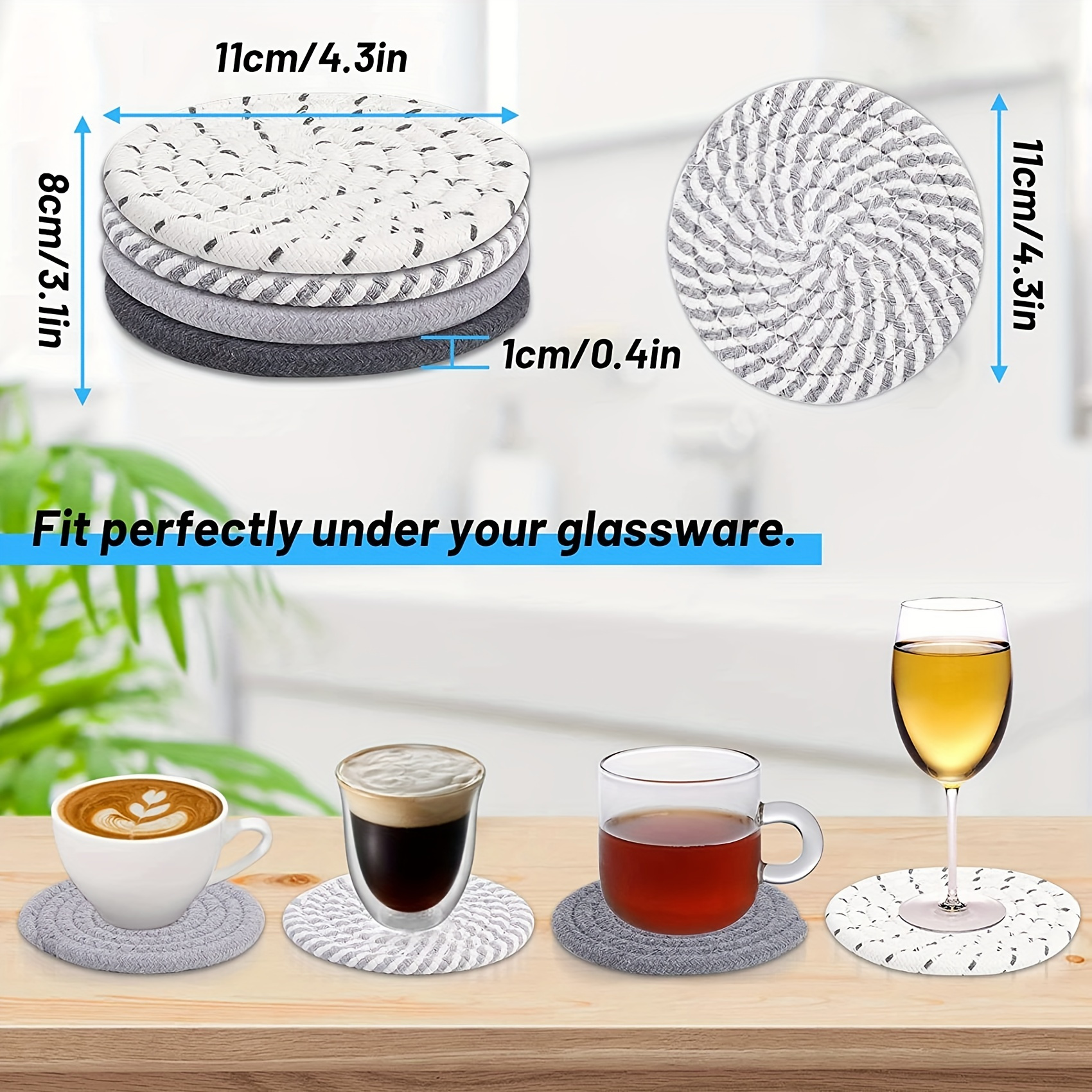 Drink Coasters With Holder Upgraded Thicker Coasters For - Temu