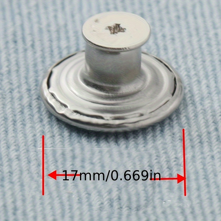 TEMU 10 Piezas, Botones De Metal Para Jeans, 17 Mm/0.669 Pulgadas, Botones De Cobre Desmontables Para Pantalones, Diseño De Tornillo Con