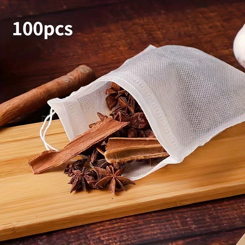 Blackr Lot de 100 sachets à thé réutilisables en coton avec cordon de  serrage pour thé en vrac : : Cuisine et Maison