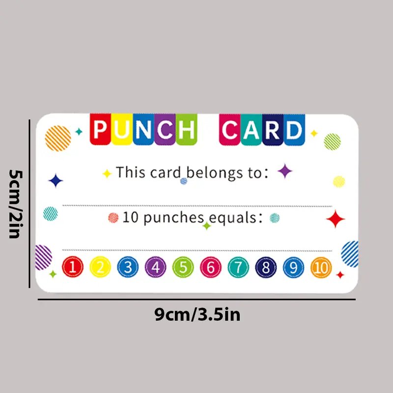 Punch Cards My Reward Cards For Classroom Student Home - Temu