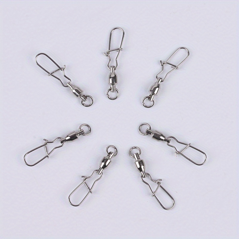 100pcs Rolling Swivel With Snap Fishing Gear Swivels Snaps Connector Fishing  Tackle Accessories For Saltwater Freshwater