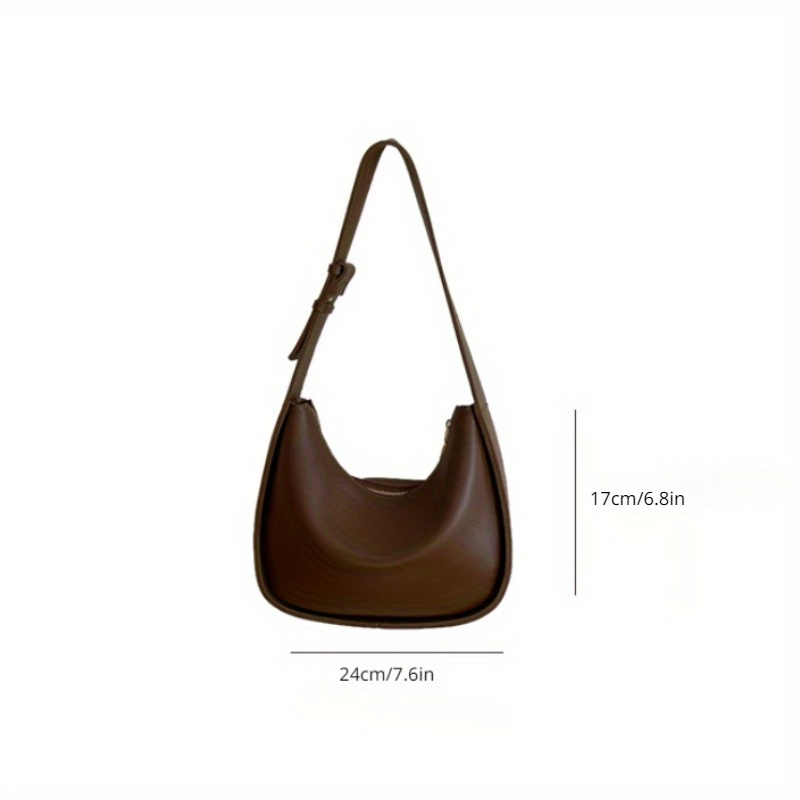 Minimalist Casual Hobo Shoulder Bag, All-match Soft Pu Leather Handbag,  Textured Bag For Women - Temu