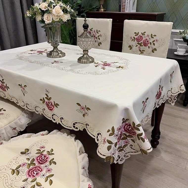 Hsvanyr Flower Dresser Top Protector Elegant Tablecloths Cover for Parties  Banquet 15inch by 68inch Anniversary Housewarming Gift with Tassel