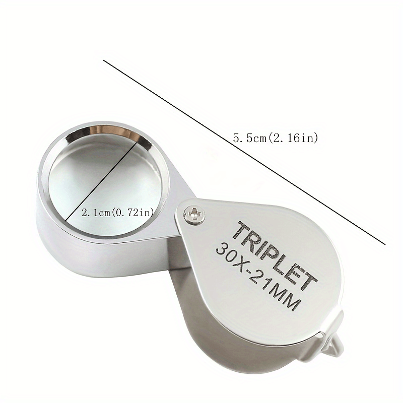 30x Magnifying Glass, Jewelry Appraisal Magnifying Glass, Full Metal  Folding Portable Jewelry Mirror Magnifier - Temu
