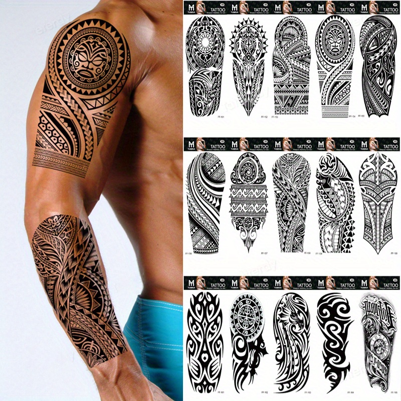 

15pcs/set Temporary Tattoos Stickers, Arm Body Fake Tattoos, Body Art Accessories For Adults Women Festival Costume Party