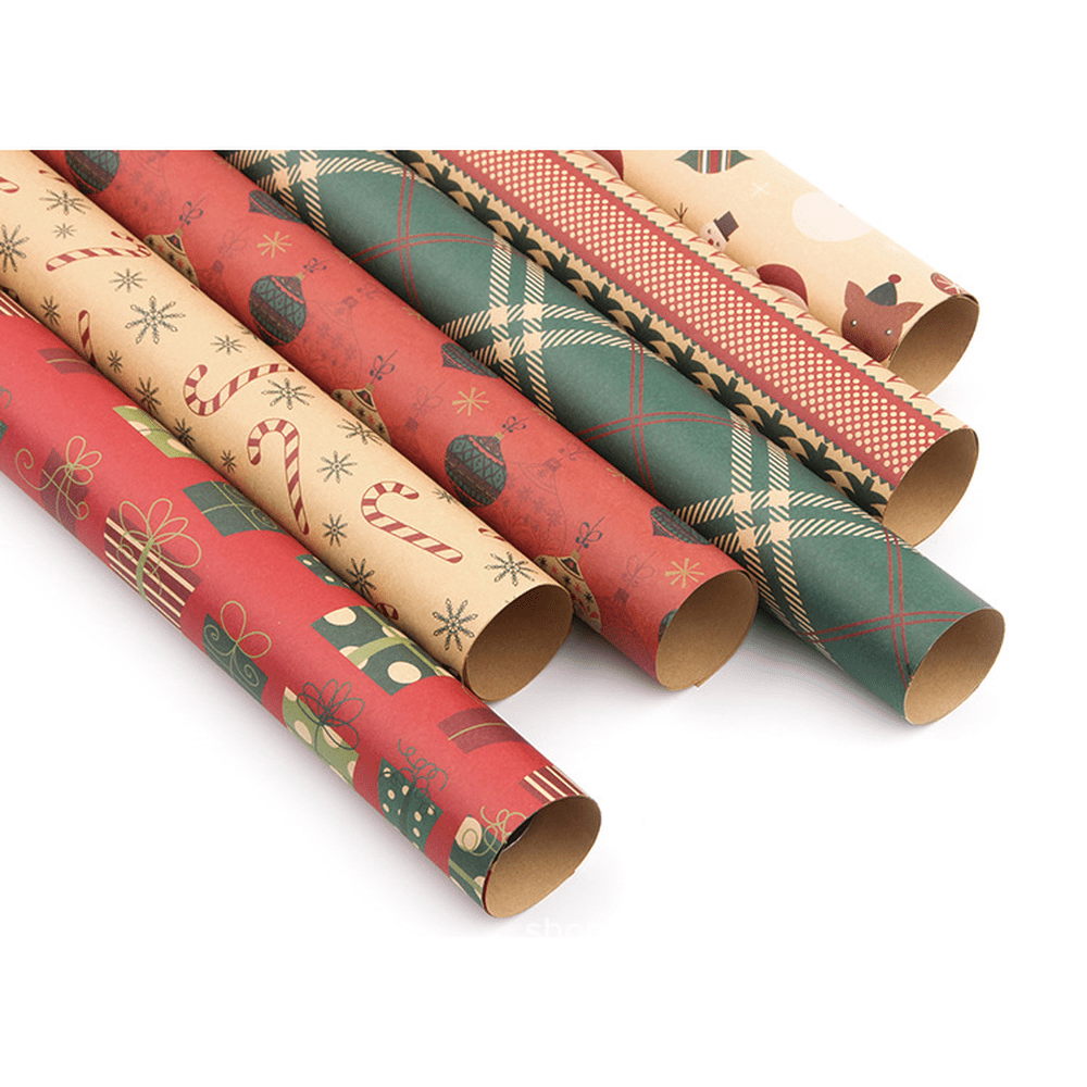 Christmas Wrapping Paper Retro Kraft Paper Party Gift Box - Temu