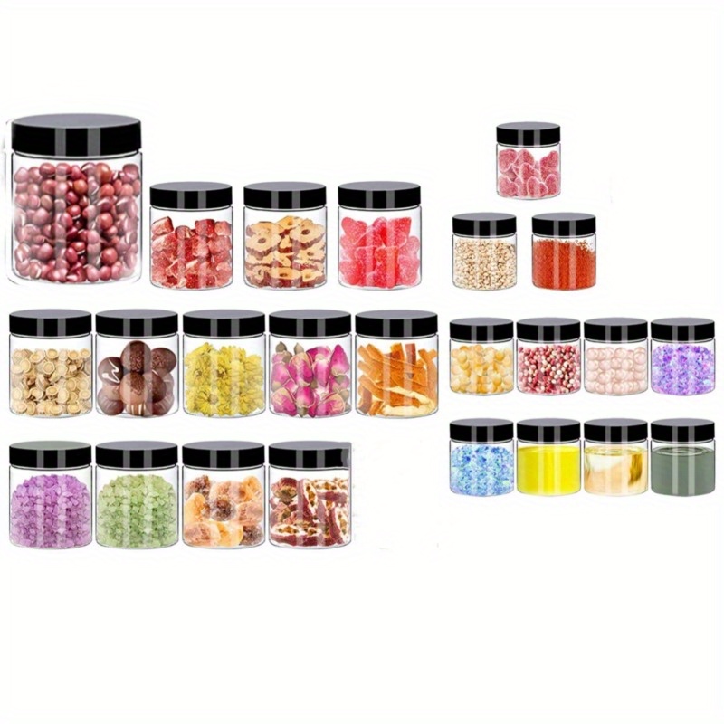 

2pcs 200/300ml Clear Plastic Jars With Black Lids, Perfect For Storing Lotion, Cream, Cosmetics, Sugar Scrub, Body Butters, And Makeup, Travel-friendly And Versatile, Cosmetic Storage Accessories
