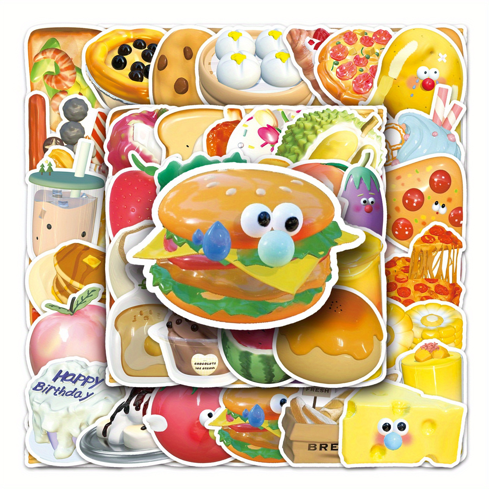 50 cartoon fruit stickers coconut drink stickers laptop water