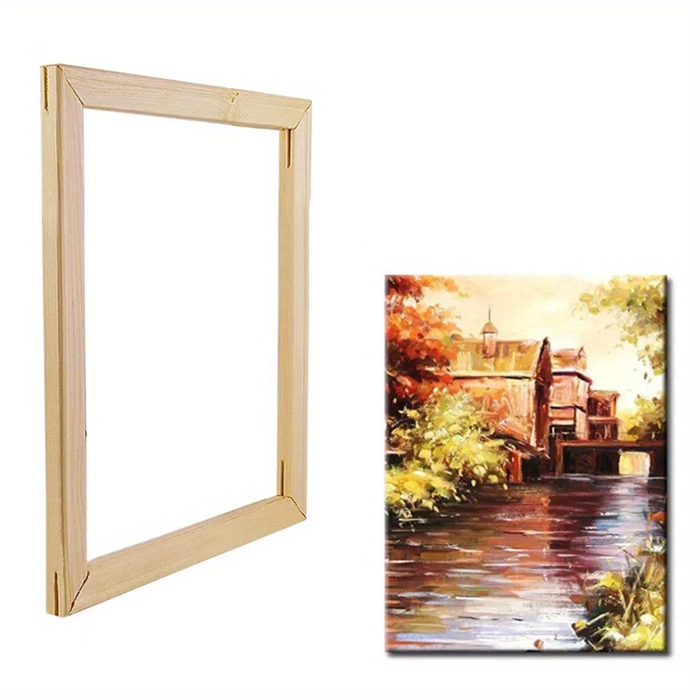 

1 Set Wooden Frame For Diamond Painting And Diy Oil Painting, Canvas Stretching Stretcher Bars, 16x20 Inches (40x50 Cm), Art Craft Supplies, Natural Wood Finish