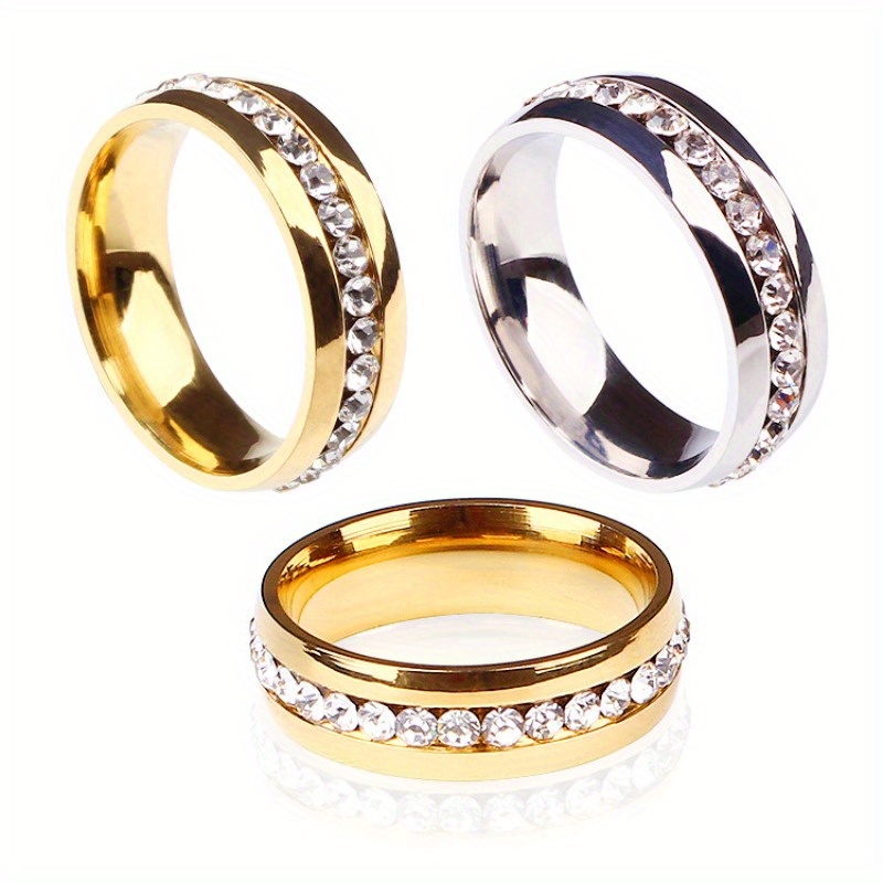 Classic Arched Single Row Sparkling Statement High-End Exquisite Grand Dazzling Refined Women'S Fashion Individual Ring