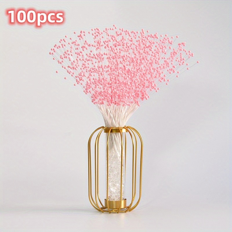 LABRIMP 500 pcs Wedding Bouquet Sticks for vase Decor Pearl Bouquet Wedding  Bridal Flowers Artificial Flower Stems Bouquet Making Supplies Pearls for