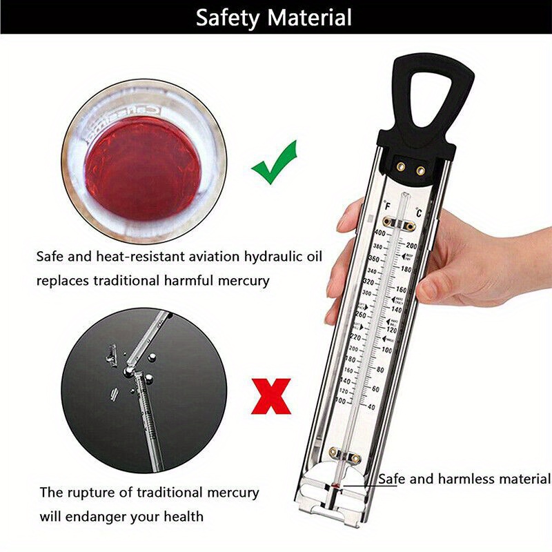 1pc, Food Thermometer, Rotating Digital Candy Thermometer With 10 Long  Probe And Pot Clip, LCD Display, Instant Read Food Meat Thermometer For  Candy