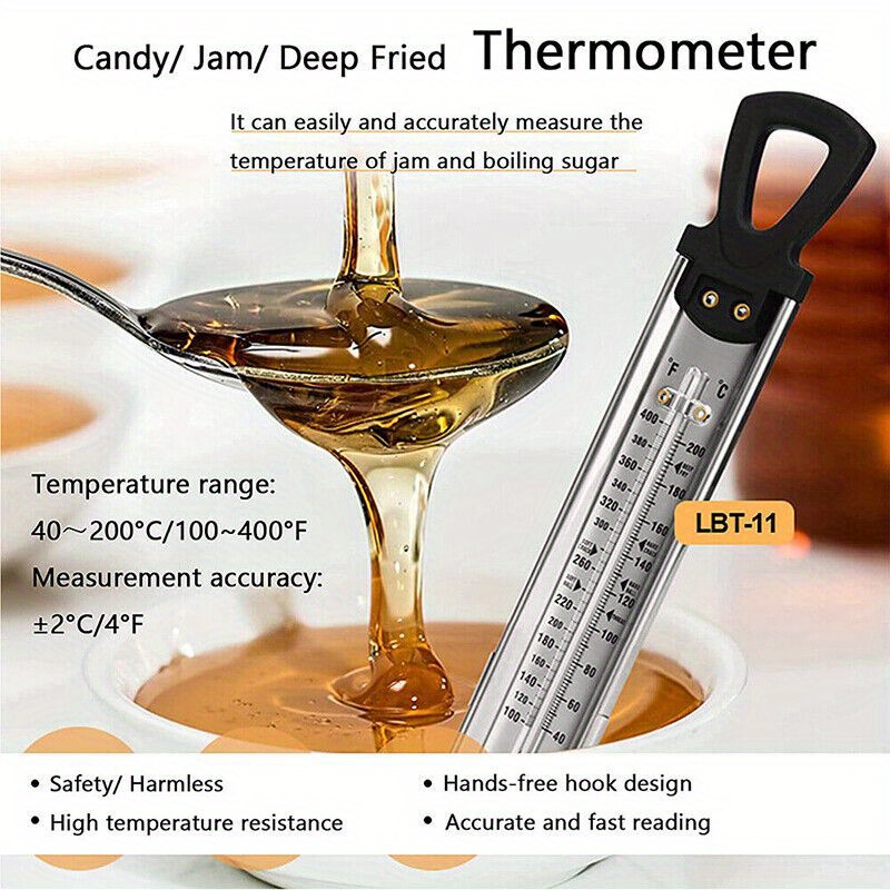 Candy Deep Fry Thermometer with Pot Clip - Candy Thermometer Very Accurate  & Fast Read Food Thermometer, Mechanical Meat Thermometer for Grilling, Candle  Making Thermometer