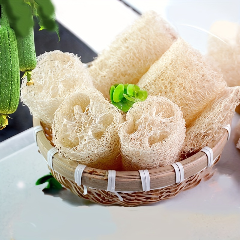 1pc, Loofah Dishwashing Cloth For Household Cleaning Natural Loofah Sponge Natural Loofah Dish Sponge For Dishwashing Pot Vegetable Scrubber For Kitchen