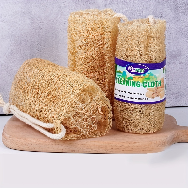 1pc, Loofah Dishwashing Cloth For Household Cleaning Natural Loofah Sponge Natural Loofah Dish Sponge For Dishwashing Pot Vegetable Scrubber For Kitchen