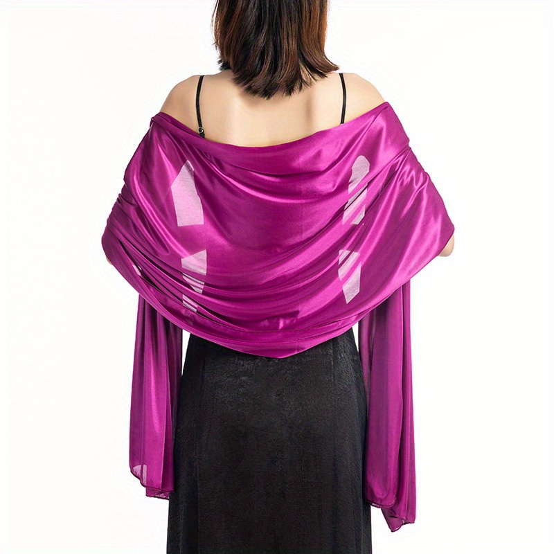 Minimalist Monochrome Satin Shawl Elegant Soft Smooth Temu Australia