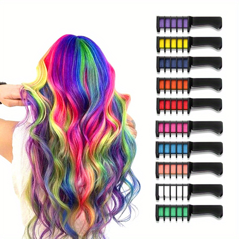 Hair Chalk Stick Set, Halloween Christmas Birthday Cosplay and DIY,  Non-toxic Temporary Washable Hair Color Chalk Girls Boys Teen Kids Gift, 12  Colors