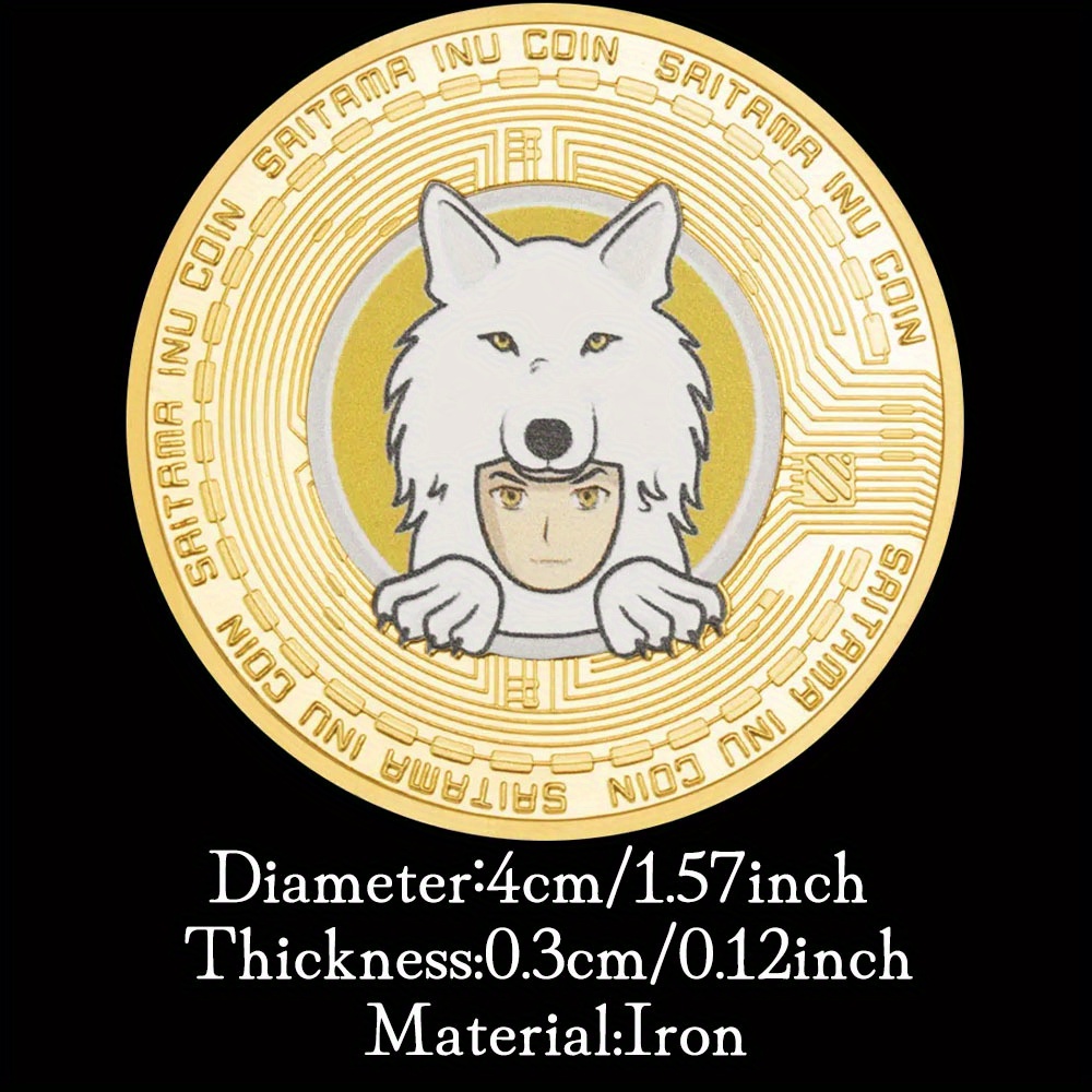 Saitama Inu Crypto Coins Digital Money Golden Plated Temu Australia