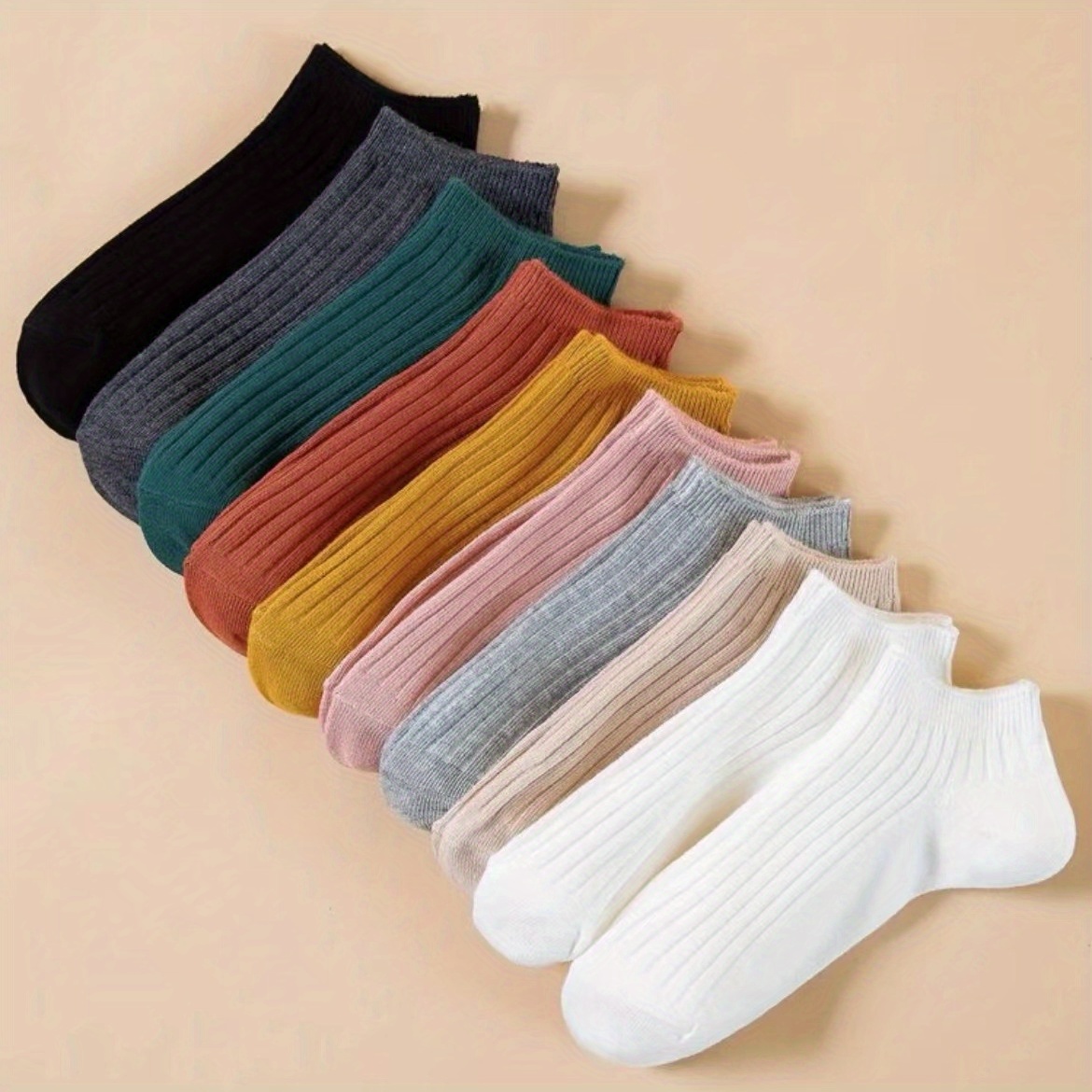 Ribbed Short Socks, Soft And Lightly Classic Low Cut Ankle Socks, Women Stockings And Hosiery