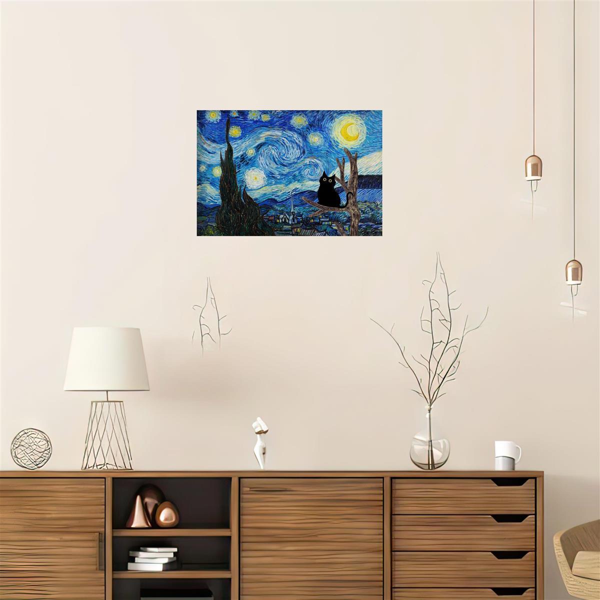 1 Pezzo Vincent Van Gogh Notte Stellata Stampa Tela Poster - Temu Italy