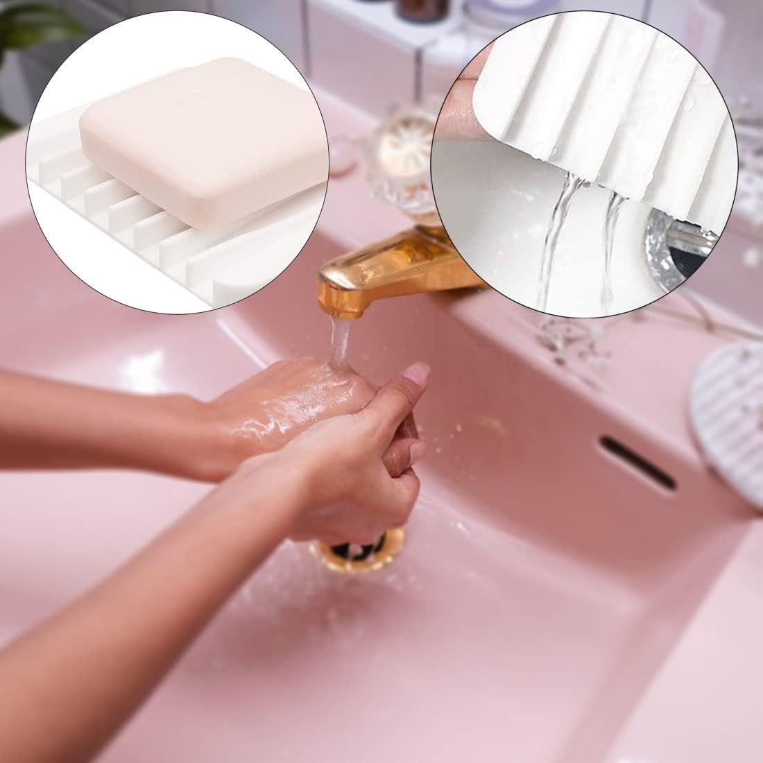 Silicone Soap Dish Plain Drain Soap Tray Self Draining Soap - Temu