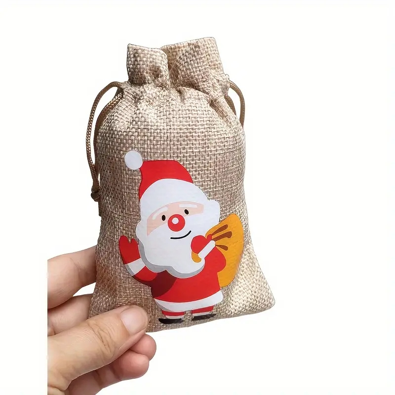 Christmas Burlap Bags, Christmas Gift Drawstring Bag, Candy Snack Storage  Bag, Christmas Party Decor, Party Gift Bag, Food Packaging Bag, Festival  Decor Supplies, Holiday Gift Packaging - Temu